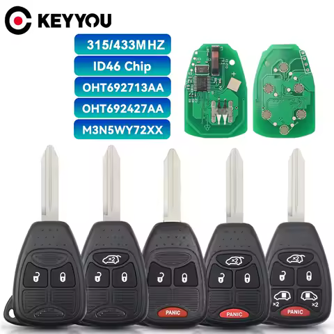 KEYYOU 2/3/4/5/6 Buttons Remote Car Key 315/433MHz M3N5WY72XX For Jeep Chrysler Town/Country For DODGE Grand Caravan 2004-2007