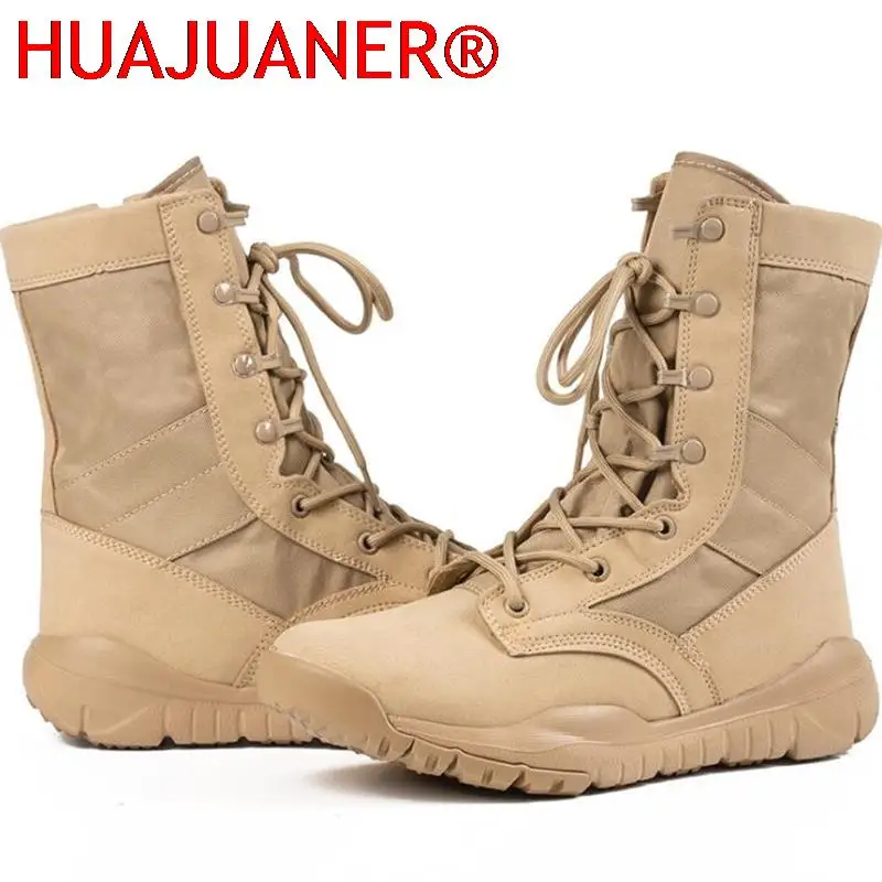 Summer Breathable Men Women Army Boots Tactical Airsoft Paintball Boots Side Zipper Male Desert Combat Ankle Boots