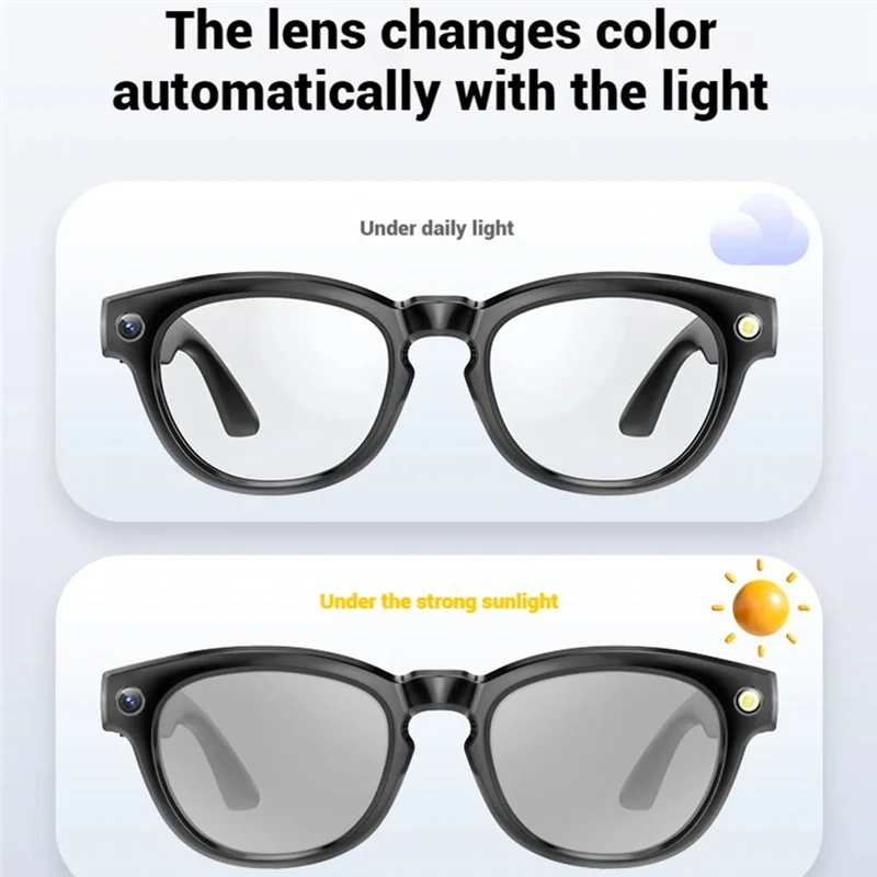 【Sleek Design】HD 1080P Camera Wearable Outdoor Riding Sports Camera Polarized Lens Camera Smart Camera Support Talk Answer