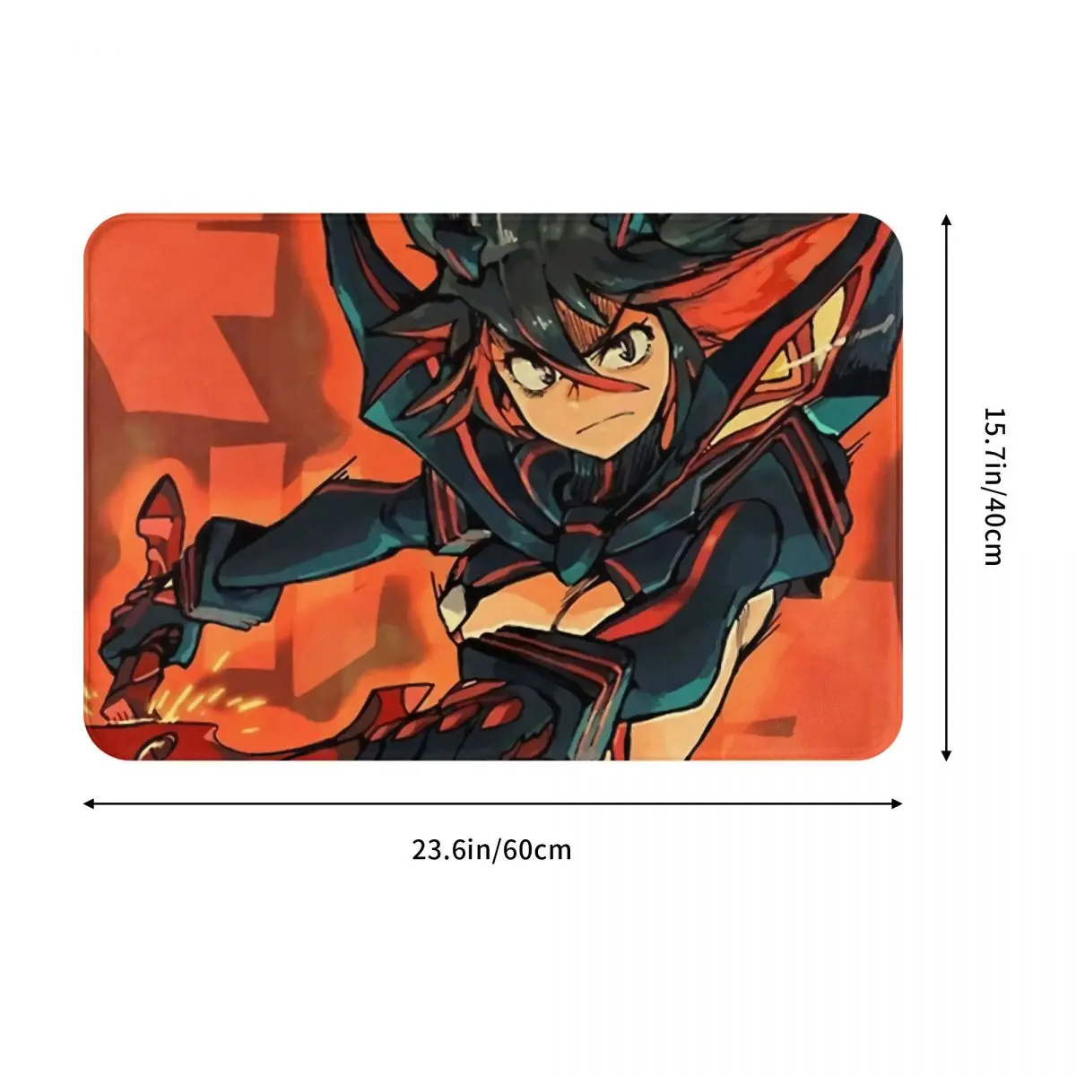 Kill la Kill Anime Bathroom Mat Red Doormat Flannel Carpet Balcony Rug Home Decoration