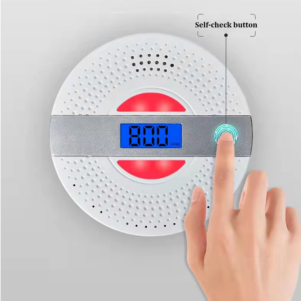 Air Quality Monitor Carbon Monoxide Sensor CO Detector Alarm with LCD Display 85db Warning Alarm Home Safety Protection