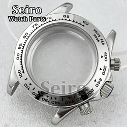 39MM Watch Case Sapphire Glass Stainless Steel Silver Watchcase for Daytona VK63 Movement 29.5MM Dial Modified Replacements