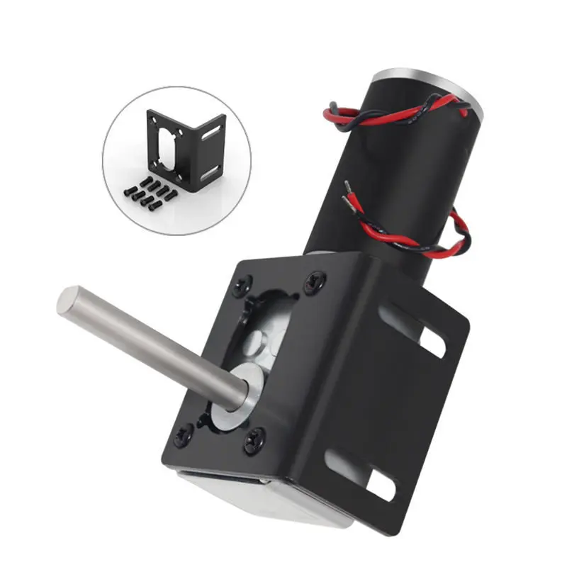 5840-31ZY 12V 24V Micro Worm Gear Motor High Torque 100kg.cm 5-470RPM Adjustable Speed, Self-Locking