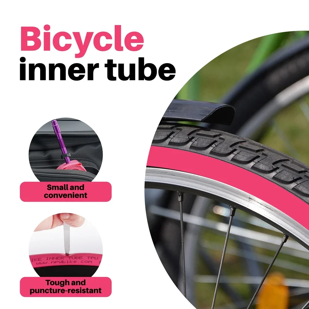 NPY Ultralight Tpu Inner Tube 700x23-32c With Removable Aluminum Alloy Valve - Puncture Resistant & Compact Bicycle Accessories