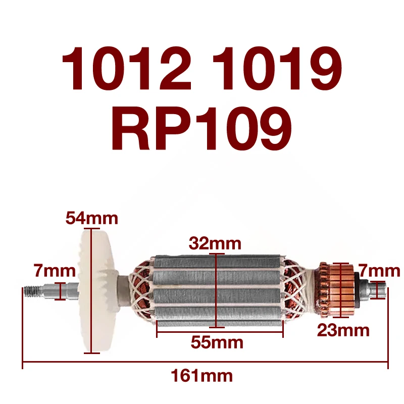 

AC220-240V Armature Power Tools Replacement Accessories for Huali 1012 1019 RP109 Angle Grinder Rotor Armature Anchor