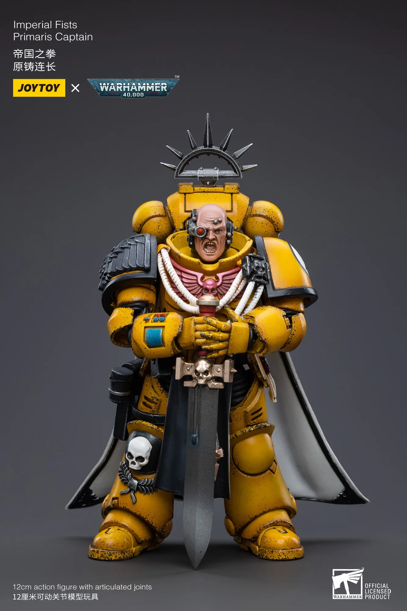 JOYTOY Warhammer 40K Action Figures 1/18 Imperial Fists Primaris Captain Model Toy Boy Gifts 3.75inch