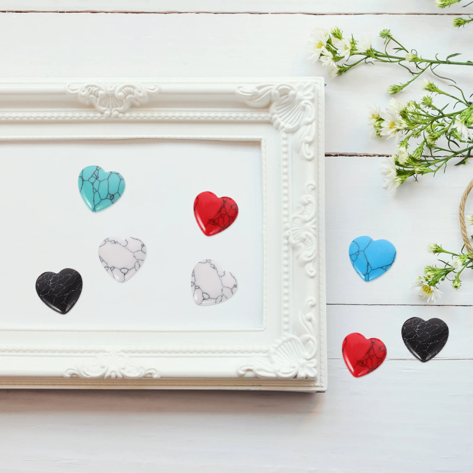 

10pcs Heart Shaped Crystal Pendant 20mm Natural Gemstone Decor Bedroom Office Aesthetic Table nament Heart Stones
