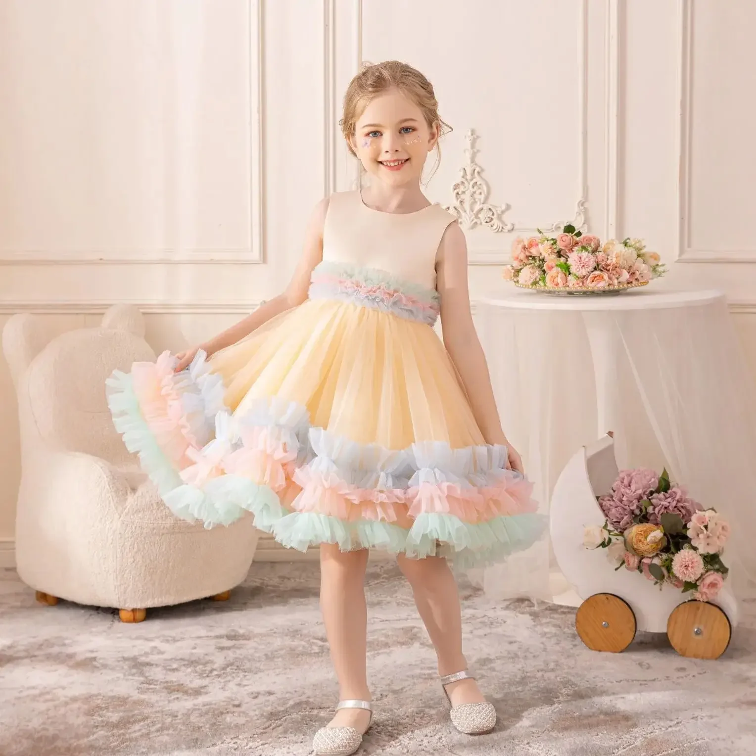 baby-girl-rainbow-dress-for-christmas-pleated-tulle-kids-birthday-party-wedding-princess-holiday-ball-gown-4-7-years