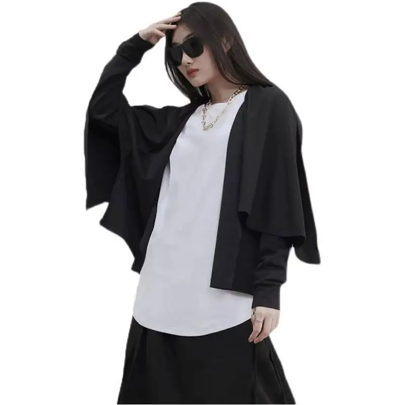 Nữ Dài Tay Cổ Tim Mùa Xuân Và Mùa Hè Mới Yamamoto Gió Đậm Thời Trang Xu Hướng Giày Đa Năng Kích Thước Lớn Cổ Tim