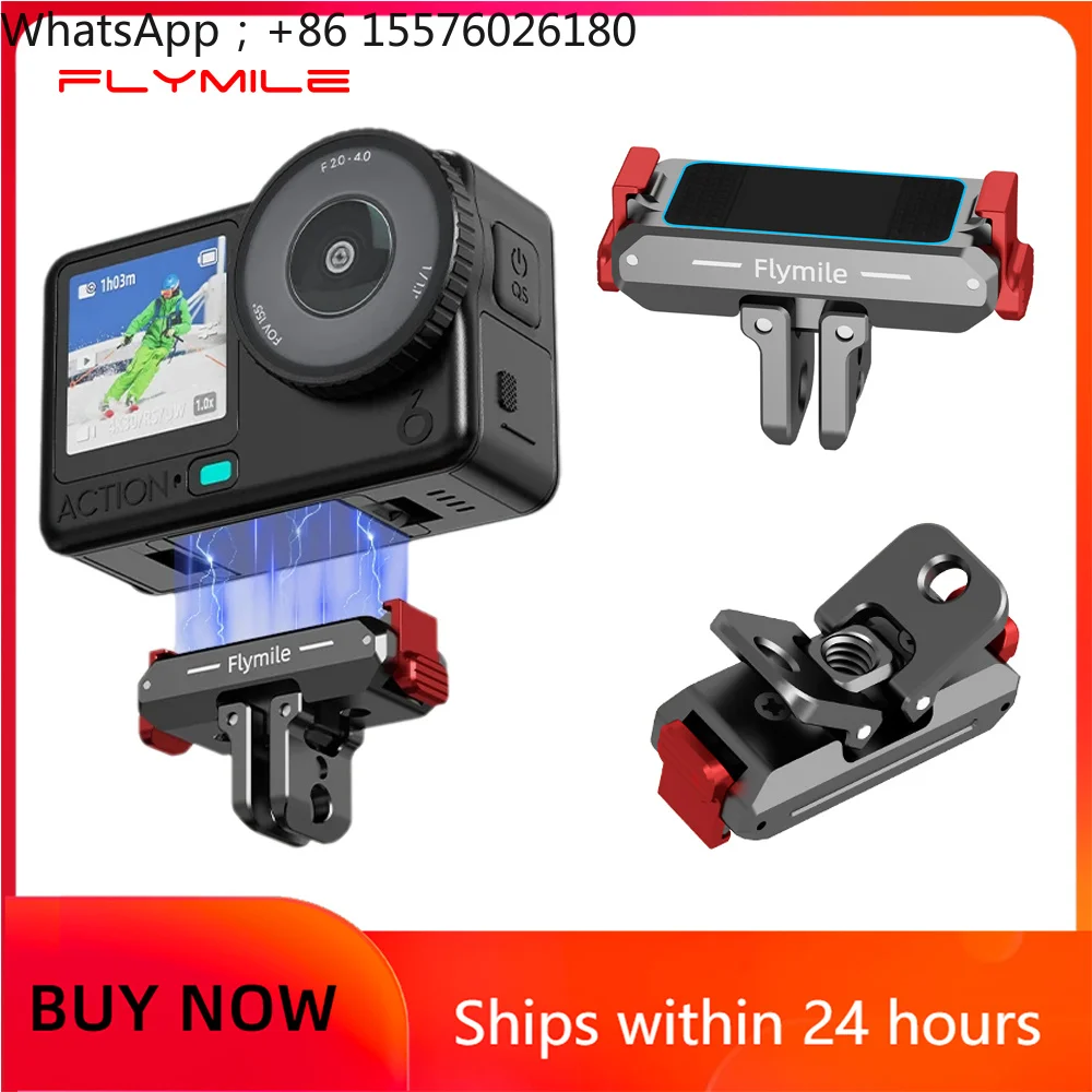

Flymile Action 6 Quick Release Base Metal Foldable Magnetic Adapter Mount Extension Bracket for DJI Action 6/Nano Accessories