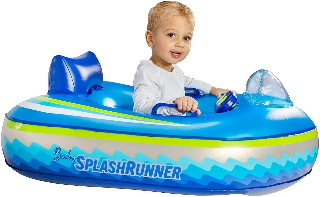 USA Stock Motorized Baby Pool Float with Remote | Safe Toddler Inflatable Boat | Ages 1-4 | Propeller Guard & 60-Day Warranty