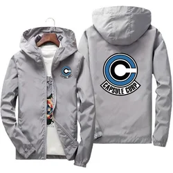 Capsule Corp Cool Dynocaps Anime Gym sudaderas con capucha para hombres, chaqueta de manga larga para hombres, abrigo