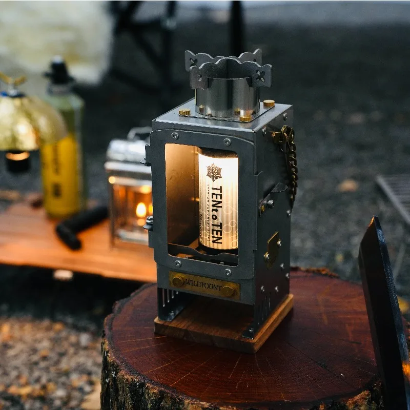Vintage Stainless Steel Camping Stove Mini Fire Heater Alcohol Furnace Portable Outdoor Heating Decor Lamp