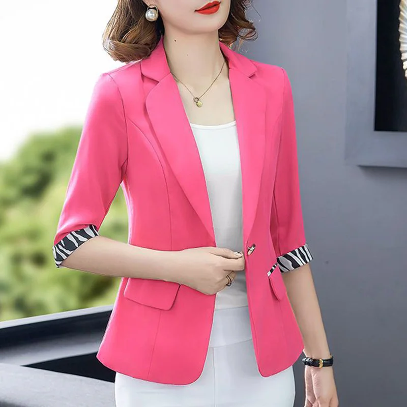 Blazer holgado con botones y solapa para mujer, chaqueta informal con bolsillos, ropa que combina con todo, para oficina, novedad de otoño, 2023