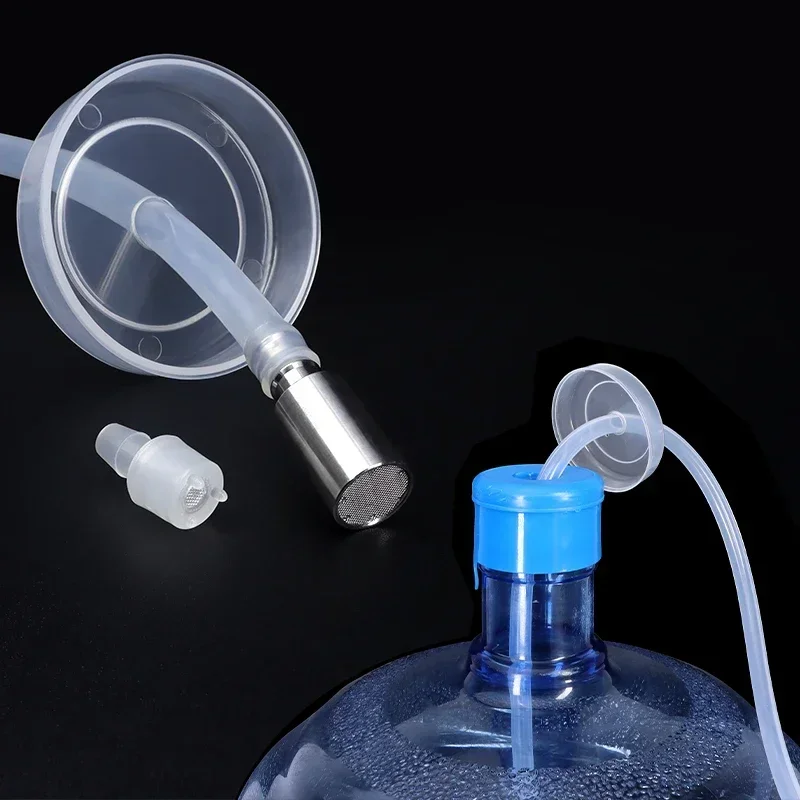 6mm×9mm Food-Grade Silicone Tubing with Dust Cap Filter Head Hose Automatic Water Intake Tube Drinking Tube Accessory Set