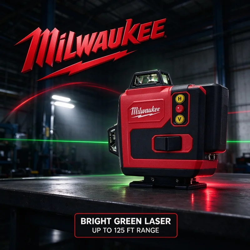 Milwaukee M18 Battery Compatible Laser Level, 4D 16 Lines Laser Level Green Beam 360° Self-Leveling, 6 Lines Adjustable