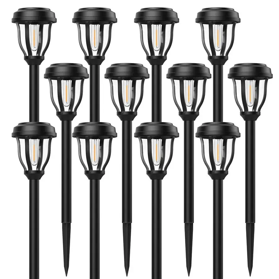 

12 Pack Solar Lights Outdoor, Solar Pathway Lights Auto On Off Waterproof Garden Landscape Lighting for Path, Yard, Walkway, Dri