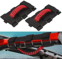 2Pcs Paracord Grab Handles Roll Bar Grip Handles with Metal Buckle for All Jeep Wrangler JL, JK, TJ, YJ Gladiator Accessories