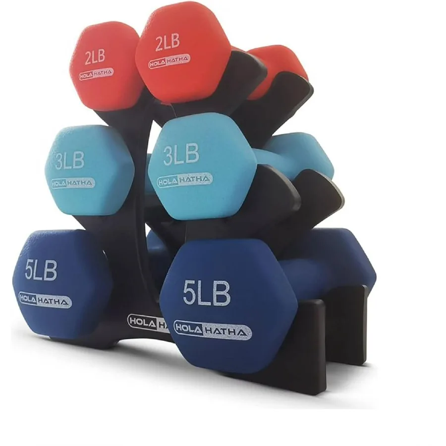 

Набор из неопрена без гантелей, 2 3, 5 фунтов, со стойкой, идеально подходит для домашних упражнений, для повышения тона и определения, пастель