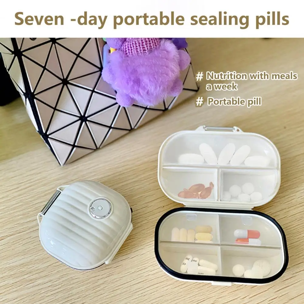 7 Compartments Portable Pill Case Daily Pill Organizer Dust-proof Pill Box To Hold Vitamins Travel-friendly Small Pill Container