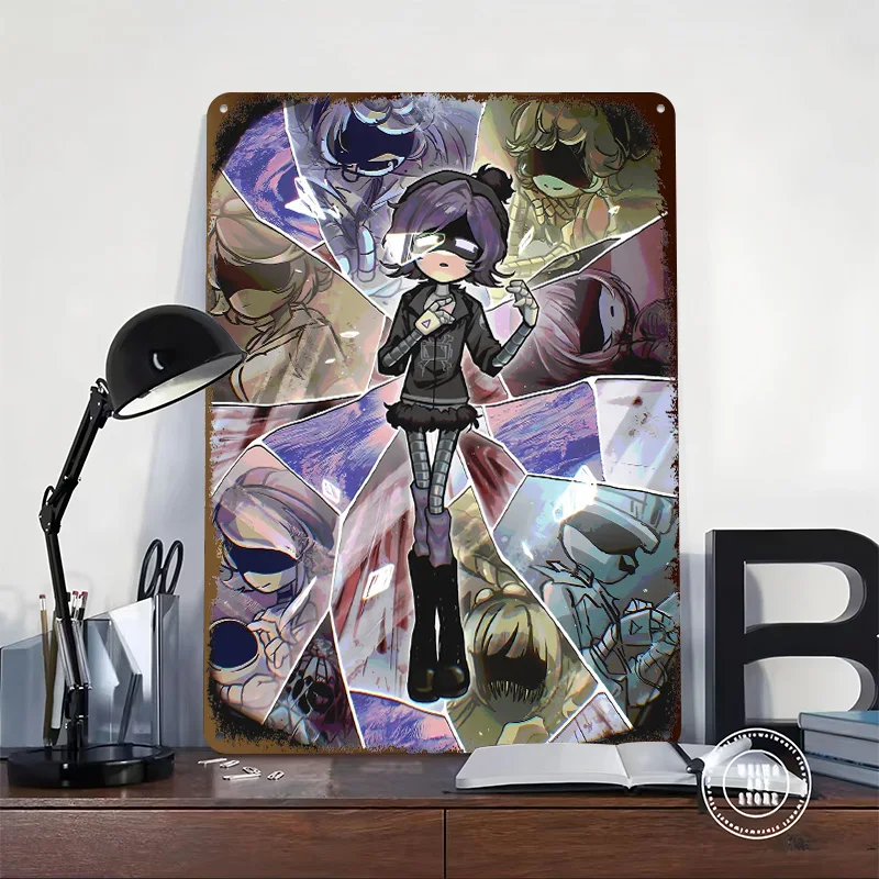 Murder Drones Character Collage Poster Customized Vintage Metal Signs Wall Art Retro Tin Plaque for Interior Accessories House