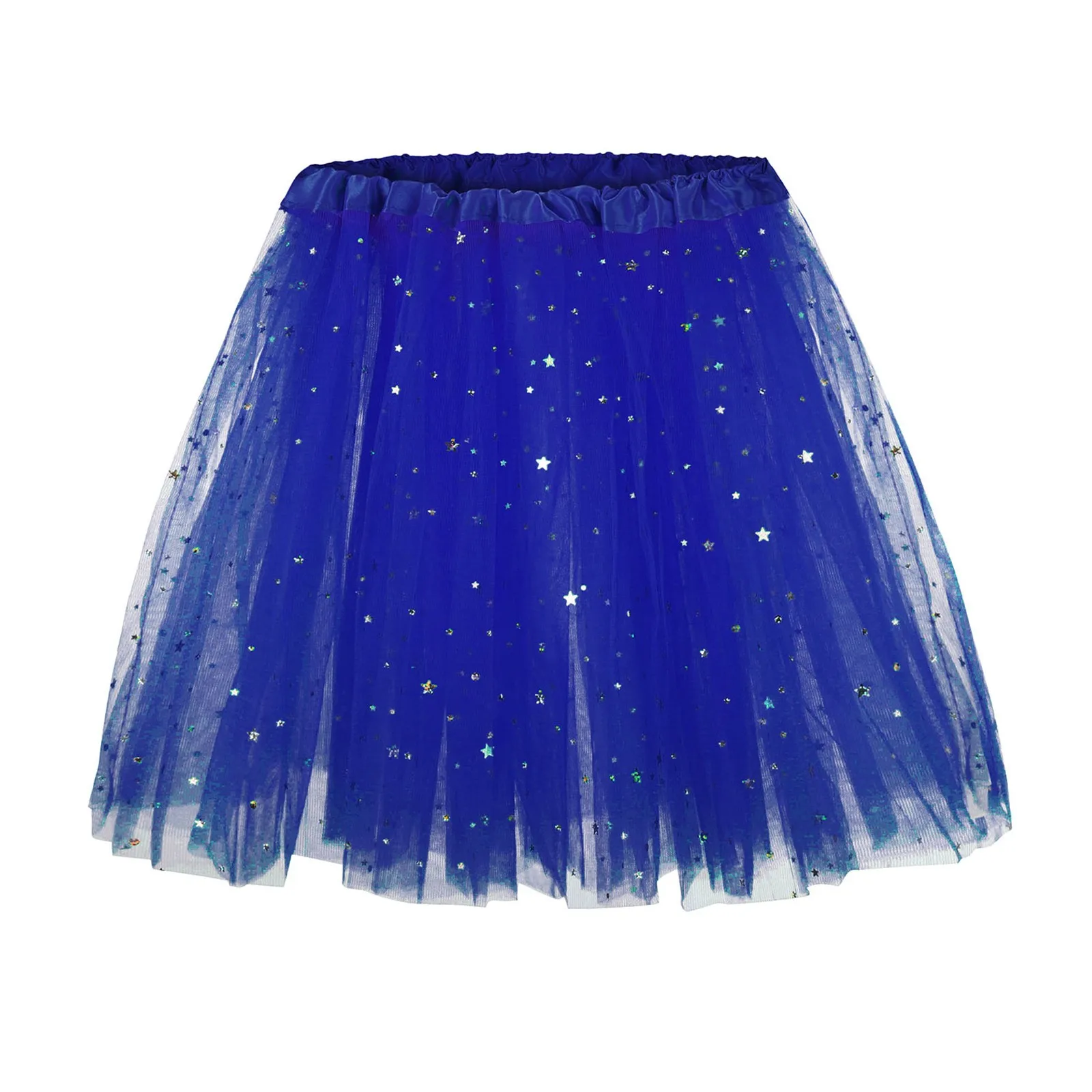 Women Tulle Star Short Tutu Skirt Adult Fancy Ballet Dancewear Party Costume Ball Gown Mini Skirt 3 Layers Women Pettiskirt