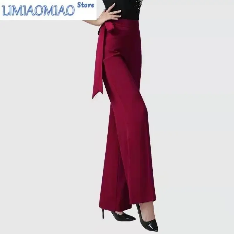 

Women's Clothing Trend Dance Pants New Latin Dance Dancing High Waist Lacing National Standard Dance Trouser Modern Streetwear