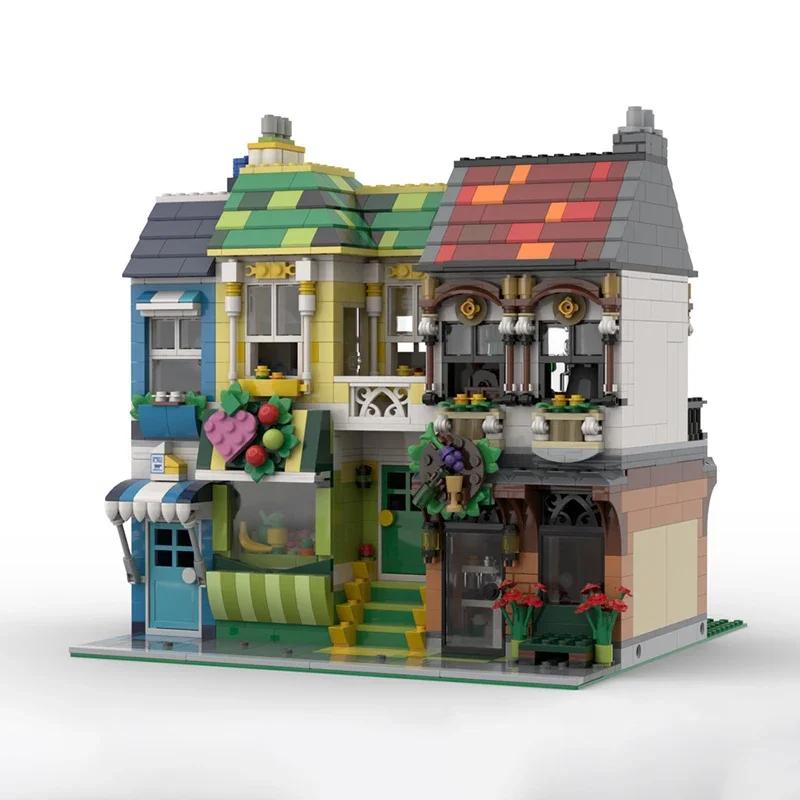 Moc ビルディングブロック オールドタウン食料品店 テクノロジー モジュラーレンガモデル ギフト クリスマスおもちゃ DIY セット 組み立て