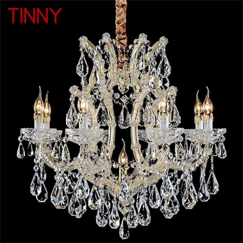 

TINNY European Style Chandelier Lamp Luxury LED Candle Pendant Lighting Fixtures for Home Decoration Villa Hall