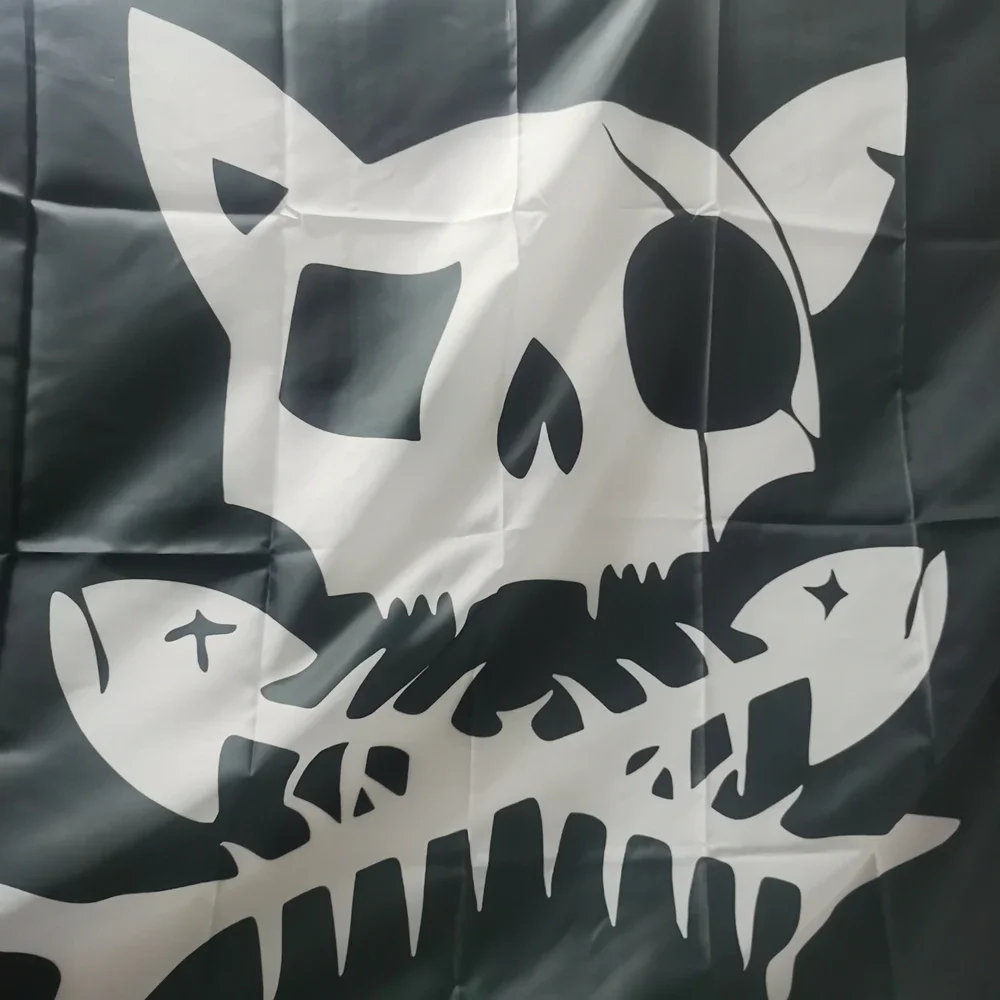 Cat Pirate Skull Flag Banner For Outdoor Indoor Decor 90x150cm Polyester