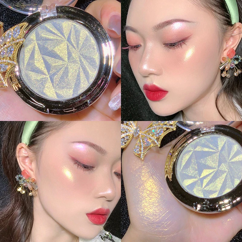 Long-lasting Highlighter Powder Glitter Palette Makeup Glow Face Contour Shimmer Highlight Shading Powder Brighten Skin Tone