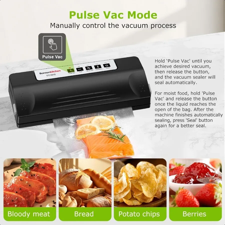 Seladora a vácuo hine para alimentos multifuncional, modo de operação automática, design compacto de grau comercial com 5 vácuo