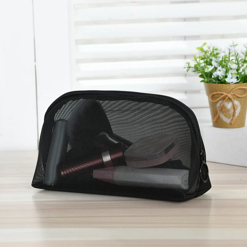 Mesh Transparent Makeup Bag Men Women Small Large Travel Cosmetic Bag Organizer Case Make Up Wash Toiletry Storage Bag Pouch