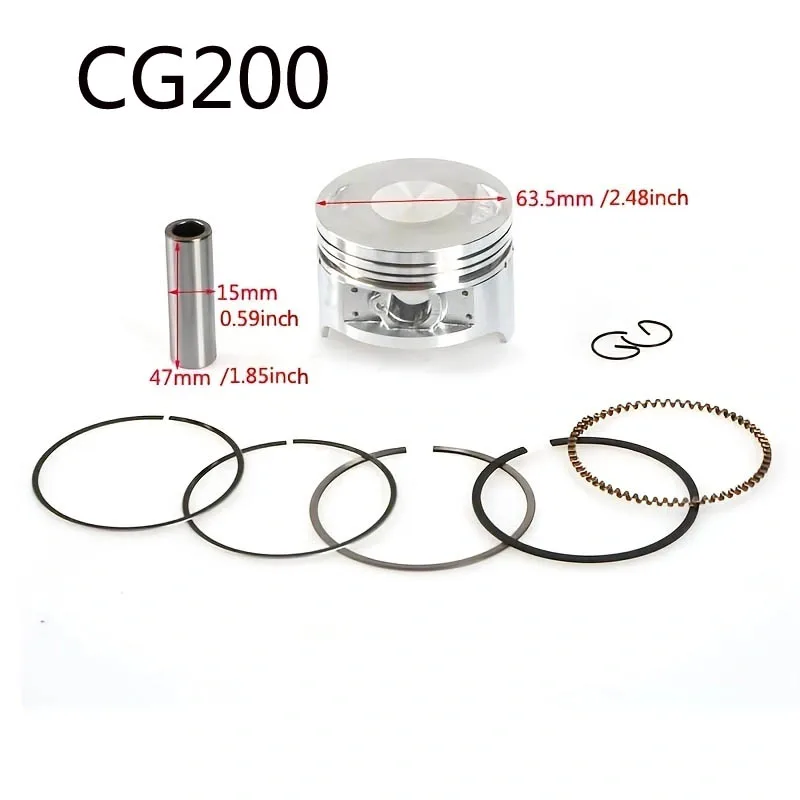 56.5MM Piston 62MM Ring15MM Pin For Honda Motorbike CG125 CG150 CG200 Motorcycle Engine Replace Part