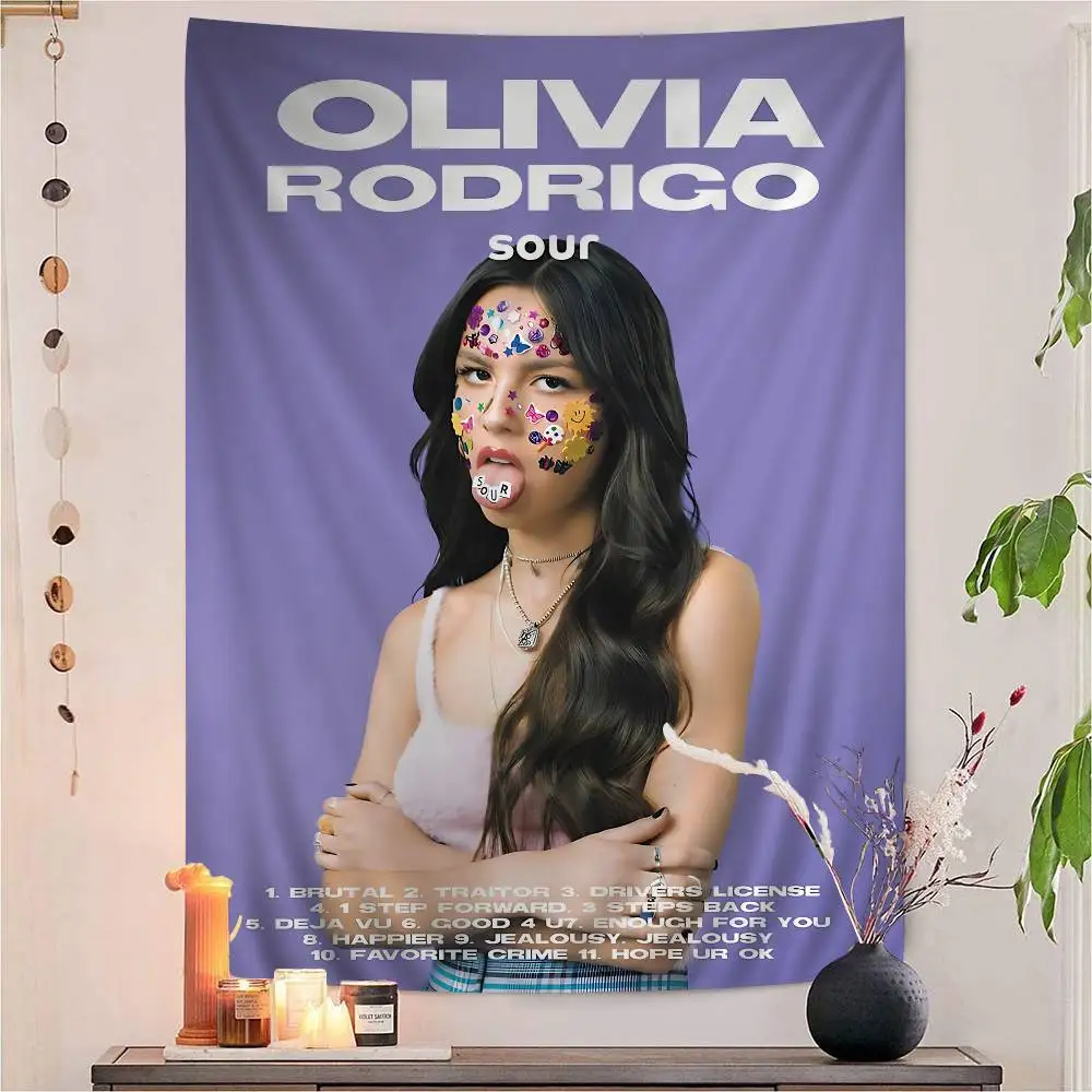 Singer O-Olivia Cool R-Rodrigo Anime Tapestry Hanging Tarot Hippie Wall Rugs Dorm Home Decor