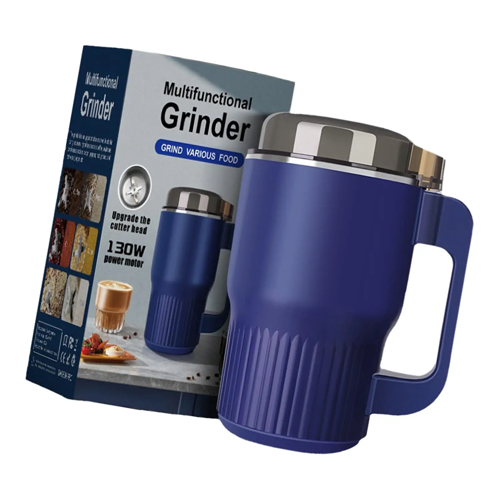 Moedor de Café Elétrico com Grande Capacidade, Porcas Pessoais Escritório, 8 Lâmina, Moedor Portátil de Cozinha Doméstica, 240V, 1L, Moedor de Especiarias, 130W