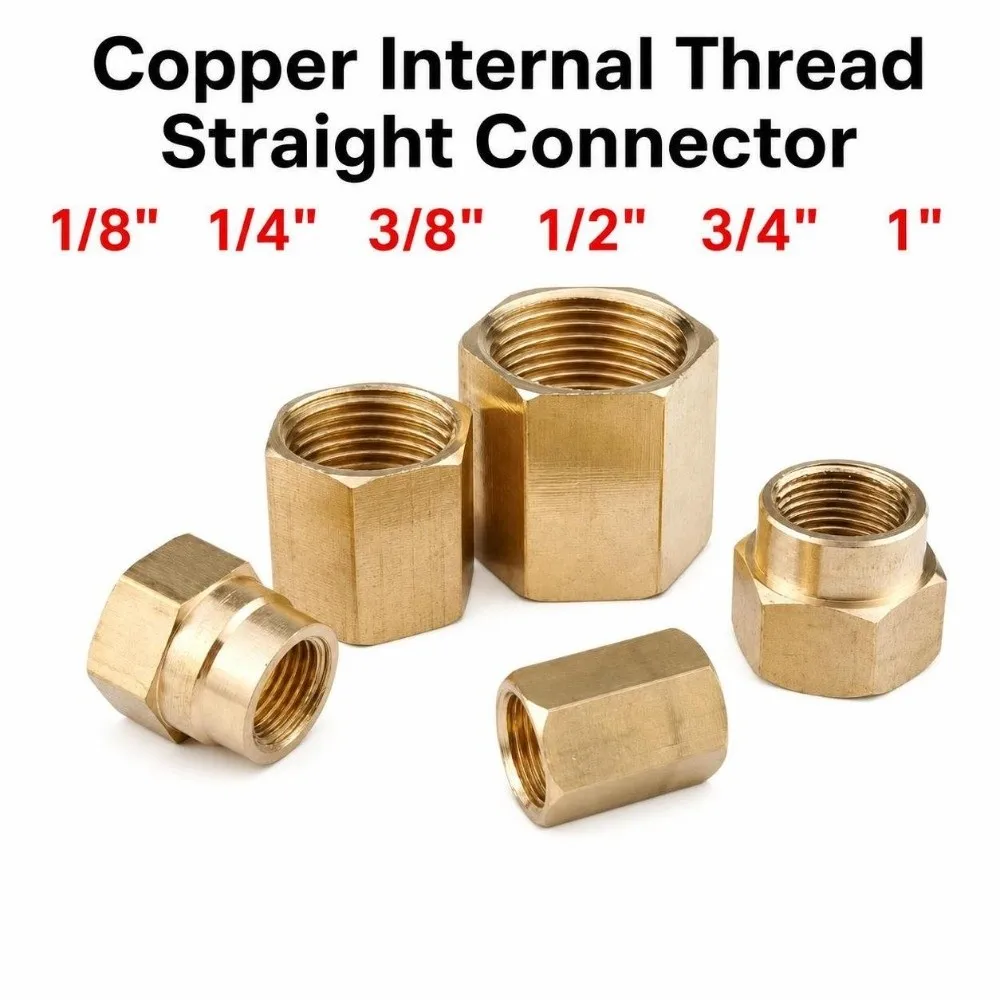 Durable Brass Brass Pipe Fitting BSP Female Thread Hex Shape Hose Adapter 1/8