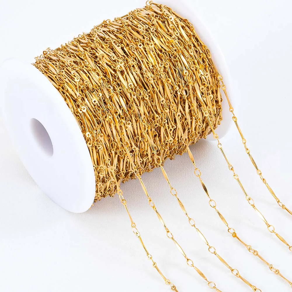 1Meter Stainless Steel 3mm Thick Link Chains Hanging 2.5mm Bead for DIY Men Necklace Bracelet Bag Chain Jewelry Making Wholesale image 3