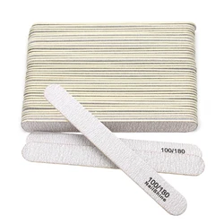 50/100pcs Mini Double Sided Nail File Disposable Nail Equipment Accessories Buffer Manicure Tools Salon Grit100/180 Wholesale