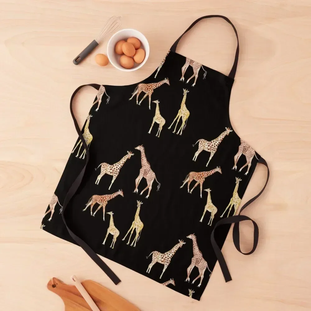 

Watercolor Giraffe Apron japanese woman House Things For Home And Kitchen nail tech supplies For Nail Stylist Apron