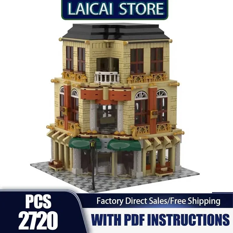 

Модель City Street View Moc, строительные кирпичи, роскошная квартира, отель, технология, модульные блоки, подарок, рождественские игрушки, наборы «сделай сам», сборка