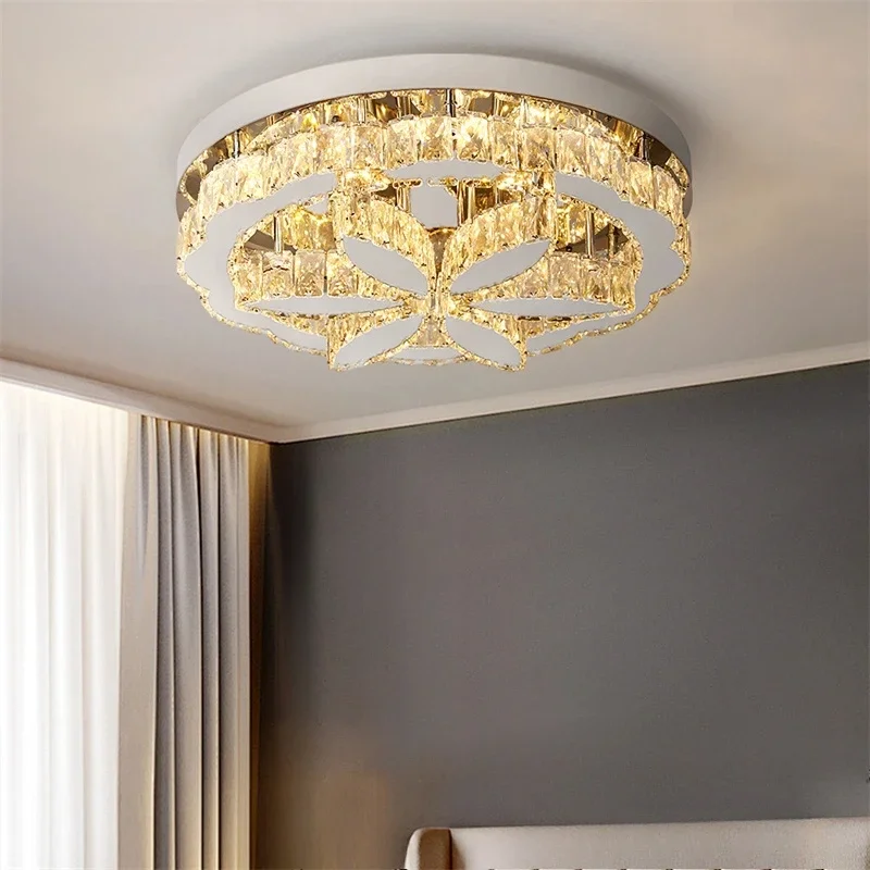 

RJJ MI Modern Led Chandelier Ceiling Lamp Chrome Bedroom Luminarias Dining Room Hanging Lamparas Lamps For Room Lustres Pendant
