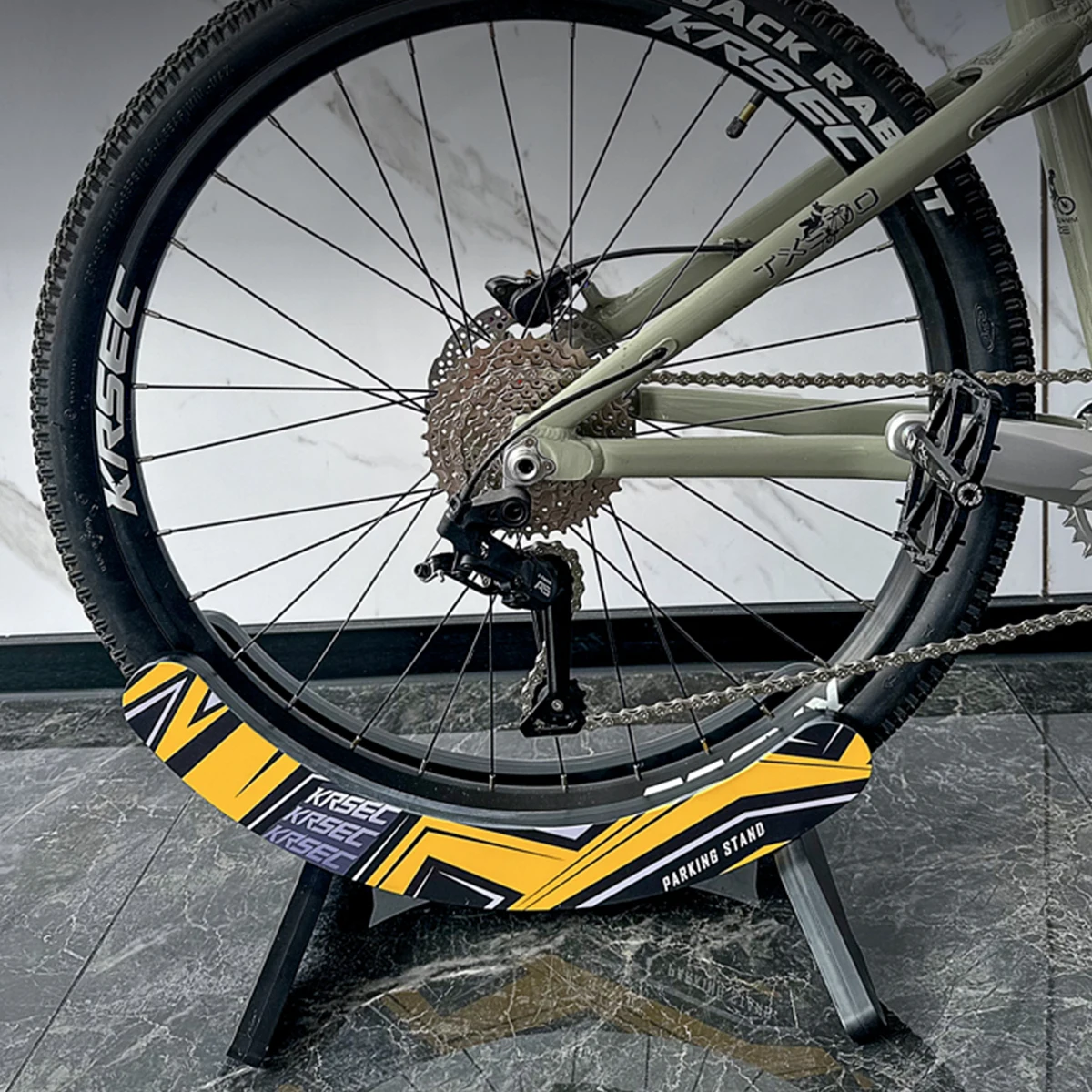 KRSEC Verstellbarer Fahrradparkständer Tragbarer Ständer für Straßen- und Mountainbikes Fahrrad-Aufbewahrungsständer Fahrrad-Zubehör – Detail 1