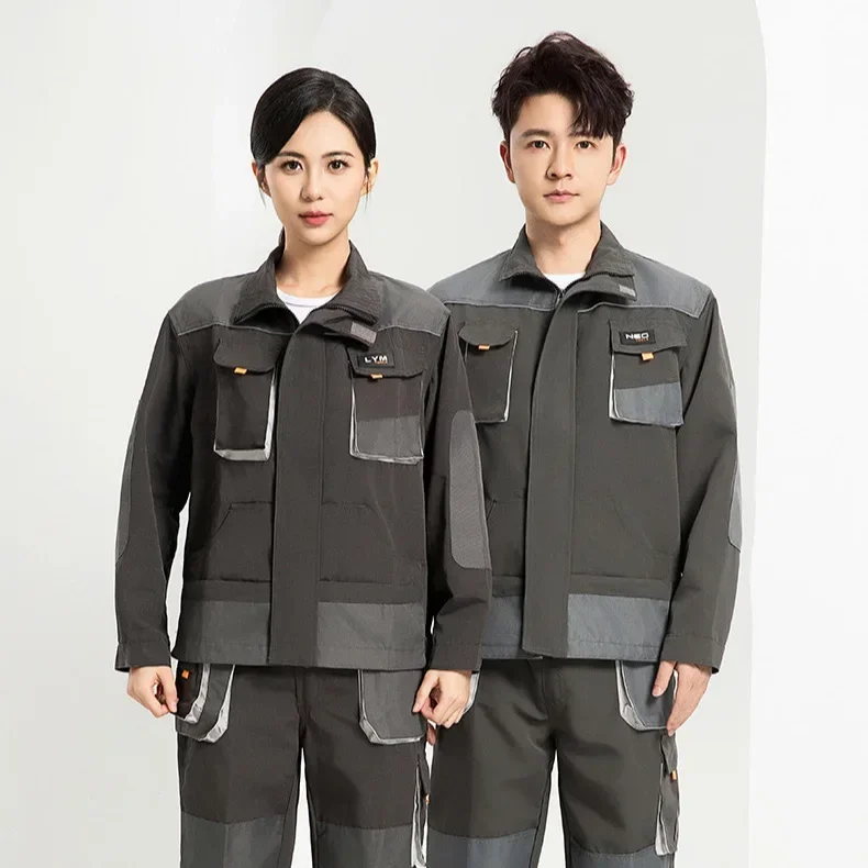 

Spring Autumn Unisex Long Sleeve Welding Workwear Multi Pocket Durable Separate Suit Casual Western Style Clothing