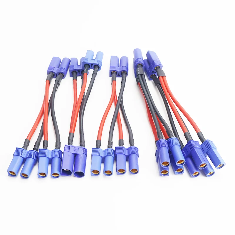 2 قطعة 14AWG 100 مللي متر سلك السيليكون EC5 موصل قابس ذكر/أنثى محول البطارية Y شكل Rc هليكوبتر كابل توسيع