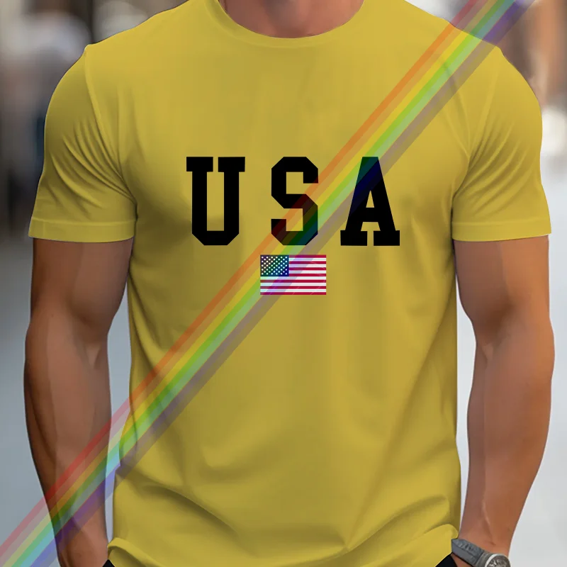 2024 High Quality Fashion USA Printing Couple Tees Summer Harajuku For Men/Women Short Sleeve T-shirt image 5