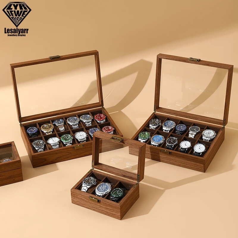 Advanced Black Walnut Wood Watch Storage Box Several Watch Collection Boxes Display Transparent Box Watch Box