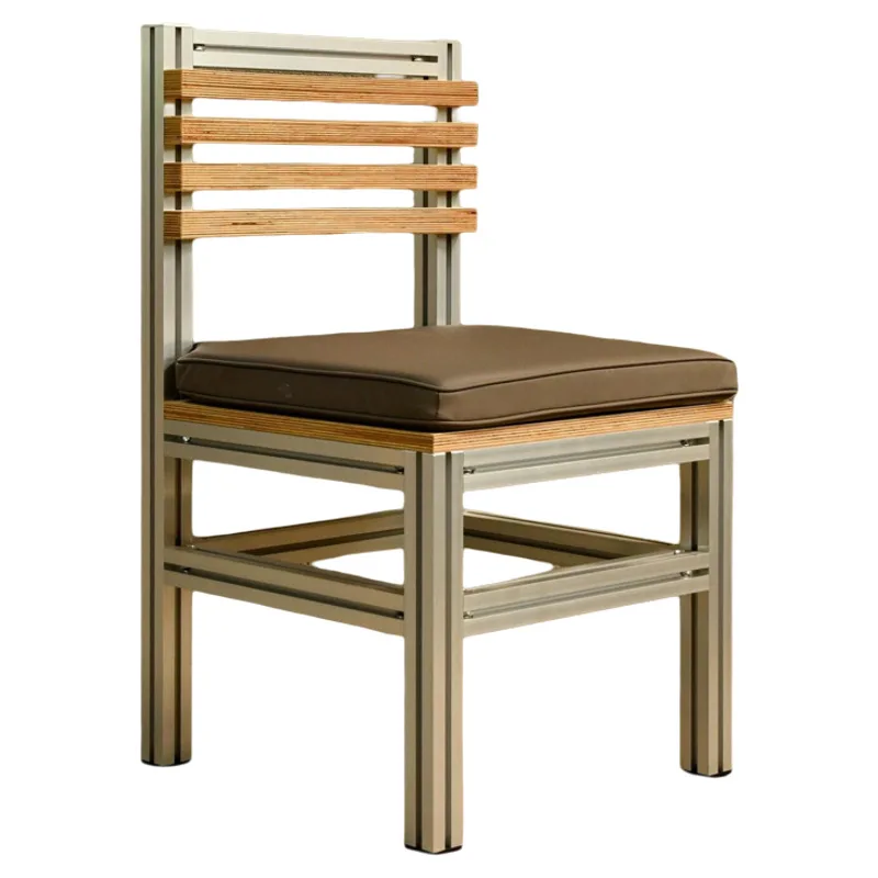 

Designer Chair Modular Birch Ocean Panel Aluminum Profile Bar Dining Coffee Shop Back Chair