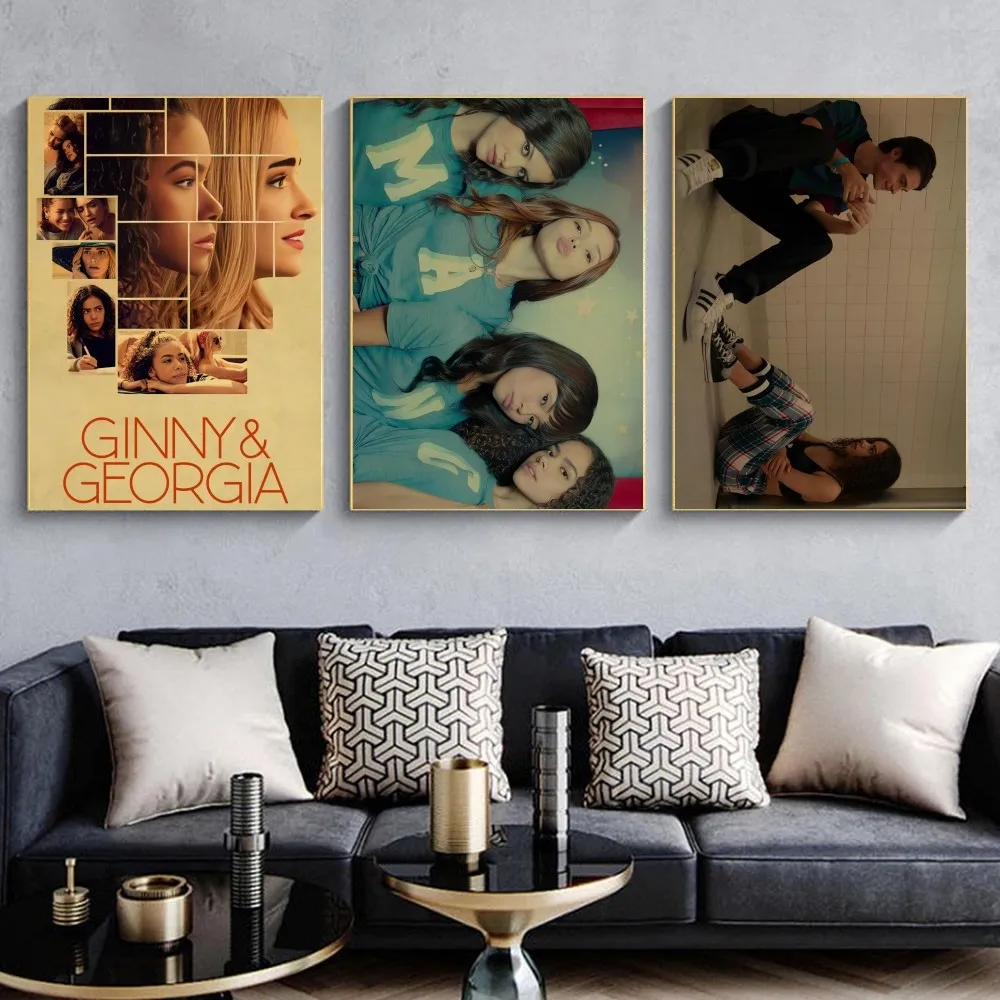 ملصق عرض تلفزيوني جيني آند جورجيا، ملصق فني ذاتي اللصق مقاوم للماء، ملصق جداري لغرفة المقهى والبار #3