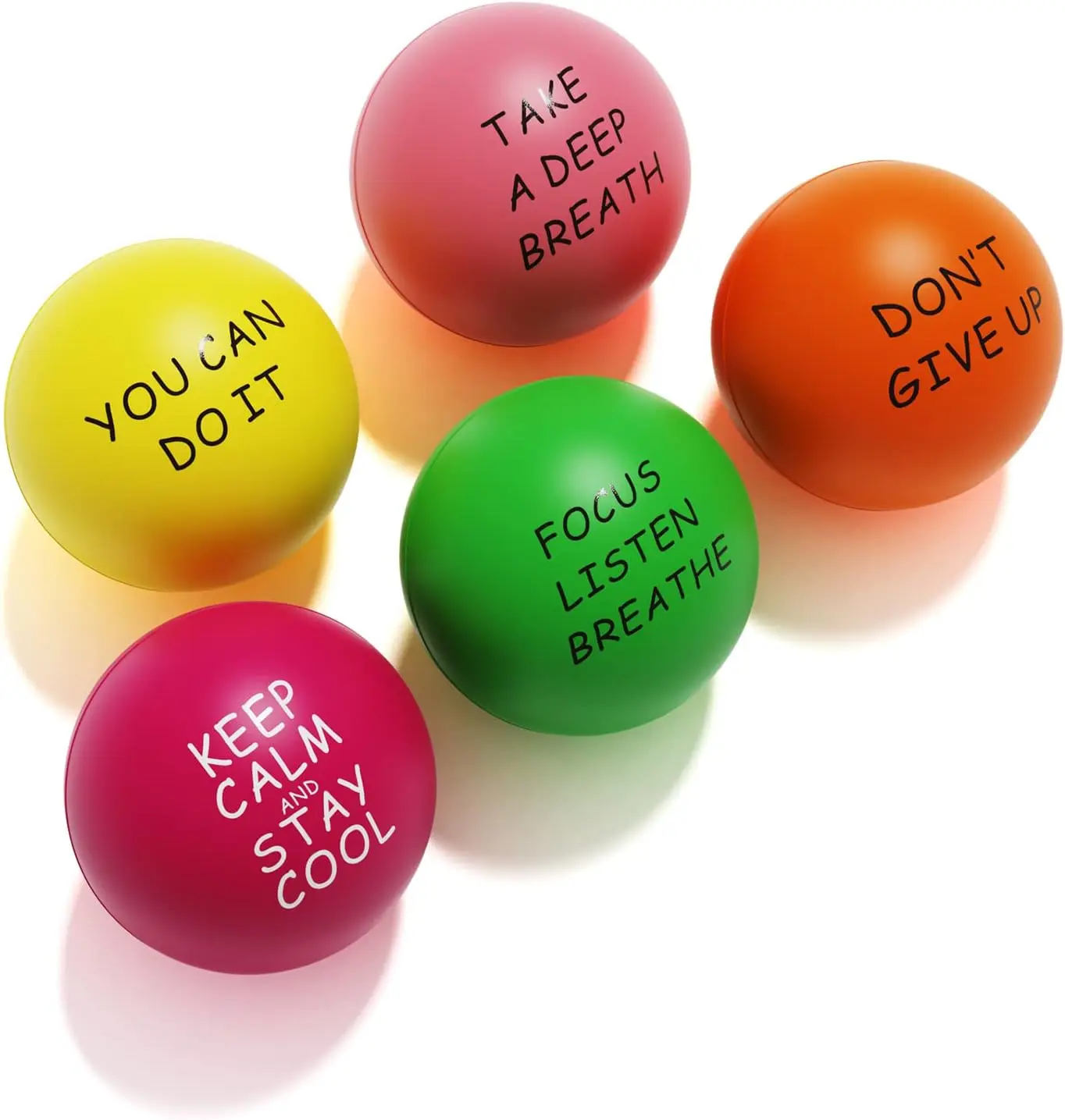 

Stress Relief Balls for Kids and Adults - Hand Exercise with Motivational Quotes to Relieve Anxiety